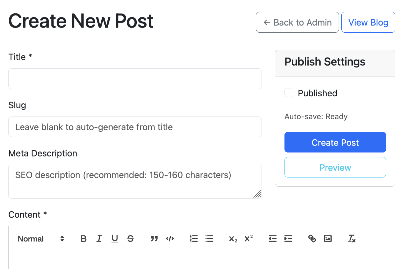 LeanPress Post Editor